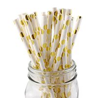 KOBWA Paper Straws, 25 PCS Biodegradable Paper Drinking Straws, Multicolor Striped Straws for Party Supplies, Birthday, Wedding, Bridal/Baby Shower Decorations and Celebrations(Not include bottles)
