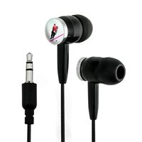 Ice Hockey Player Red Jersey Novelty in-Ear Earbud Headphones - Black