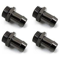 XSPC G1/4" to 3/8" Barb Fitting for Soft Tubing, Black Chrome, 4-Pack
