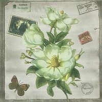 Iloilo Floral Vantage Stamp & Butterfly Paper Napkins,20 Counts