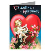 Whimsical, Harpsical Vintage Valentines Day Note Card