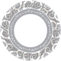 Hanna K. Signature Collection 18 Count Medley Paper Plate, 10.25-Inch, Silver