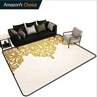 Bigdatastore Antique Sports Runner Rugs, Victorian Style Medieval Motifs with Classic Baroque Oriental Shapes Print, Durable Rugs - Living, Dinning, Office, Rooms & Bedrrom, Hallway Carpet(2'x 3')