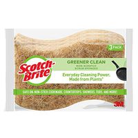 Scotch-Brite Greener Clean Non-Scratch Scrub Sponges, Cleans Fast without Scratching, 3 Scrub Sponges