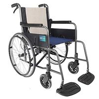 XIGUAN Aluminum Alloy Manual Collapsible Wheelchair, Breathable Cotton and Linen Cushion Armrest Non-Slip Handwheel Inflatable Tire Portable Wheelchair