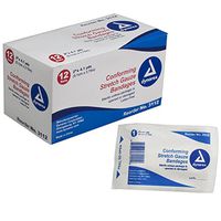 Dynarex Conforming Stretch Gauze Bandages, 12 Rolls Each - 2.1 Inches by 4.1 Yards (Value Pack of 8)