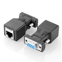 Anmbest 1PCS Male 1PCS Female DB9 RS232 Serial Port to RJ45 Network Port Adapter, for Extend Transmission Distance of Serial Devices