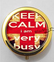 BlackKey I am Very Busy 3-Compartment Decorative Pocket Gift Box Case Organizer for Pill, Color 2 -1194