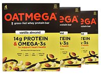Oatmega - Grass-Fed Whey Protein Bars, 4 Count (Pack of 3) (Vanilla Almond)