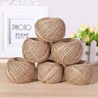 Newrys 100m Merry Christmas DIY Christmas Ribbon Rolls Jute Twine Natural Sisal Rope Craft Cord for Wedding Gift Package Party Decoration - 100m