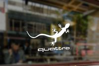 25 Centimeters Audi Quattro Quatro Lizard Logo Waterproof Vinyl Stickers Funny Decals Bumper Car Auto Computer Laptop Wall Window Glass Skateboard Snowboard