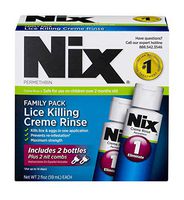 Nix Lice Killing Creme Rinse Family Pack | Includes Nit Combs | 2 Bottles | 2 FL OZ Each