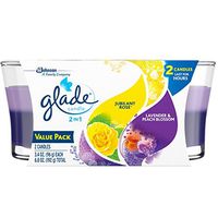 Glade 2in1 Jar Candle Air Freshener, Jubilant Rose and Lavender and Peach Blossom, 2 count, 6.8 Ounce by Glade