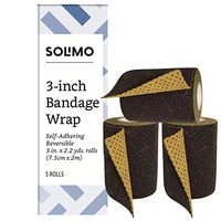 Amazon Brand - Solimo Reversible Black/Gold Self-Adhering Bandage, 3" x 5' Roll (3 Pack)