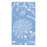 Caspari Trailing Floral Paper Guest Towel Napkins in Blue, Four Packs of 15