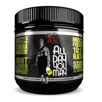 Rich Piana 5% Nutrition All Day You May 10:1:1 BCAA Post Workout Muscle & Joint Recovery Drink Supplement Powder, Essential Amino Acids, Creatine, Sugar-Free, 16.4 oz, 30 Servings (Lemon Lime)