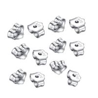 100pcs Authentic Sterling Silver Butterfly Earring Safety Backs Earnut Ear Nut 5mm Clutches for Stud Dangle Earrings SS174