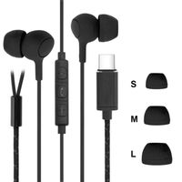 in Ear Headphones for USB-C, Android 8.0, Samsung Phones, Xiaomi 6/Note, Huawei Matt 10/10P, Google Pixel 2, Apple PC and USB-C Compatible Devices, Includes 3 Earbud Sizes