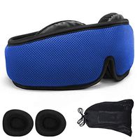 NATURE CARE 2019 Total Blackout Eye Mask for Sleeping | Breathable 3D Padded Memory Foam Modular Design Totally Adjustable & Perfectly Compact for Travel & Camping Men & Women (Blue)