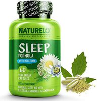 NATURELO Natural Sleep Aid - with Melatonin, Magnesium, GABA, Valerian Root, Lemon Balm, Chamomile Extracts - Best Natural Sleeping Aid - 60 Vegan Capsules