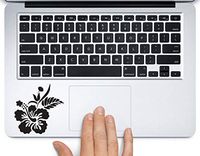 Hibiscus Flower Printed Trackpad Clear Vinyl Decal Sticker Compatible with Apple MacBook Pro Air 11" 12" 13" 15" All Years Laptop Keyboard (13" MacBook Air)