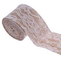 Meidexian888 Vintage Linen Ribbon, 1 Rolls of Natural Jute Linen Ribbon DIY Wedding Strap Party (C)