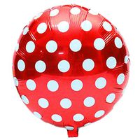 uxcell Foil Dot Printed Round Shaped Balloon Wedding Birthday Party Celebration Decor 18 Inch Red