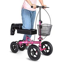 ZBYL Knee Scooter Walker for Foot Injuries Ankles Surgery, Walking Aid Heavy Duty Disabled Crutches Alternative