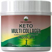 Keto Multi Collagen Chocolate Protein Powder + MCT Oil Powder. Perfect 2:1 Ratio Zero Carb 10,000mg Grassfed Collagen Peptides + 5000mg MCT Oil Powders. Keto Meal Replacement Shake for Ketogenic Diet