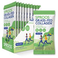 Grass Fed Collagen Powder by SPROOS | Premium Pasture-Raised, Grass-Finished, Non-GMO and Gluten-Free Hydrolyzed Collagen Peptides Powder | 9g of Protein per 10g Unflavored and Odorless, 10 Sachets