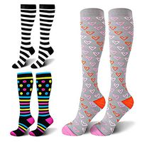 ZFiSt 3 Pairs Medical&Althetic Compression Socks for Women, 20-30 mmHg Nursing Performance Socks for Edema, Diabetic, Varicose Veins,Shin Splints,Running Marathon (Style3, L/XL)