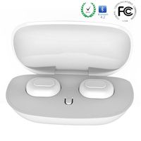 Wireless Bluetooth Headset,Smart Bluetooth V4.2 Earphones with Charging Box Waterproof Mini Bluetooth Headphones for iOS or Android Bluetooth Devices Noise Cancelling (White)