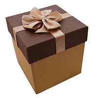 Drasawee Elegant Square Gift Wrap Box for Xmas Birthday Wedding Festival Gift 5X5X6 Coffee
