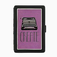 Perfection In Style Black Color Metal Cigarette Case D-029 Create Retro Typewriter Player
