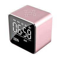 Supper Bass Speaker，Portable Wireless 32 Feet Receiving Range Support TF Card Audio Alarm Clock Temperature LCD Display FM Radio Bluetooth Music Player for iPhone X Max Traveling（RoseGod）Boens