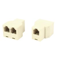 uxcell 2 Pcs RJ11 6P4C 1 to 2 Female Socket Connector Telephone Modular Splitter Adapter