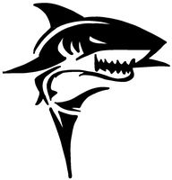 hBARSCI Shark Vinyl Decal - 5 Inches - for Cars, Trucks, Windows, Laptops, Tablets, Outdoor-Grade 2.5mil Thick Vinyl - Black
