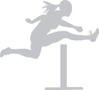 hBARSCI Hurdle Jumper Vinyl Decal - 5 Inches - for Cars, Trucks, Windows, Laptops, Tablets, Outdoor-Grade 2.5mil Thick Vinyl - Silver Gray