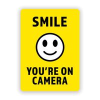 2-Pack Smile You're on Camera Vinyl Decal Sticker | 5-Inch by 7-Inch | Highly Visible | Premium Quality Vinyl Decal | Laminated with UV Protective Laminate | PD2743