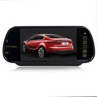 7 Inch Rearview Mirror Monitor with SD USB MP5 FM Transmitter Remote Control, Supports Car DVD, VCD, Camera DC 12V 7W Black