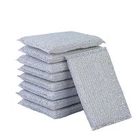 Scouring Pads For Pots/Non- Scratch Cleaning for Pans, Dishes, Utensils & Non-Stick Cookware - Sponge Use for Kitchen, Bathroom & Other Color Silver 3 Pack (x4) total 12 pcs