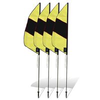 Premier RC 3.5 ft. Boundary FPV Racing Air Flags with 6 ft. Poles (Set of 4) - Yellow/Black