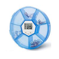 DAYSLIVES 7 Day Pill Organizer - Weekly Digital LED Light Alarm Reminders Pill Box- Light Weight 4 Groups Clock Easy Carry Pill case for Purse Travel AM PM ETC.