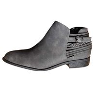 Corriee Womens Flats Roman Shoes Retro Non-Slip Short Ankle Boot Booties Gray