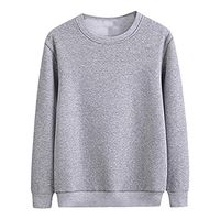 Men's Crewneck Fleece Sweatshirt Pullover Solid Sweater Long Sleeve Knitted Pullover Basic Slim Fit Casual T Shirts Gray