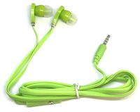 TFD Supplies Wholesale Bulk Earbuds with Microphone Headphones 100 Pack for iPhone, Android, MP3 Player - Green
