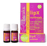 Baraka LipX Survival - Fast Acting Organic All Natural Lip Blister Remedy and Fever Blister Relief for Cold Sore Outbreaks with Essential Oils - Two Pack
