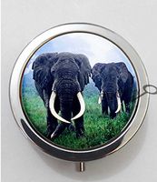 BlackKey Elephant Animal 3-Compartment Decorative Pocket Gift Box Case Organizer for Pill, Color 1 -428