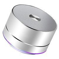 LENRUE Portable Wireless Bluetooth Speaker with Built-in-Mic,Handsfree Call,AUX Line,TF Card,HD Sound and Bass for iPhone Ipad Android Smartphone and More (Silver)