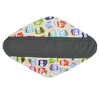 14 Inch Overnight Charcoal Bamboo Mama Cloth/Menstrual Pads/Reusable Sanitary Pads (Yellow Owl)